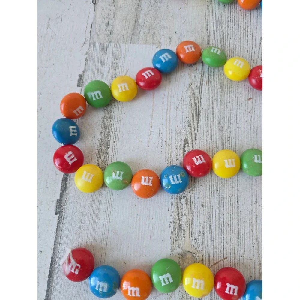 Vintage‎ M&M Garland candy Xmas decor rainbow red blue green